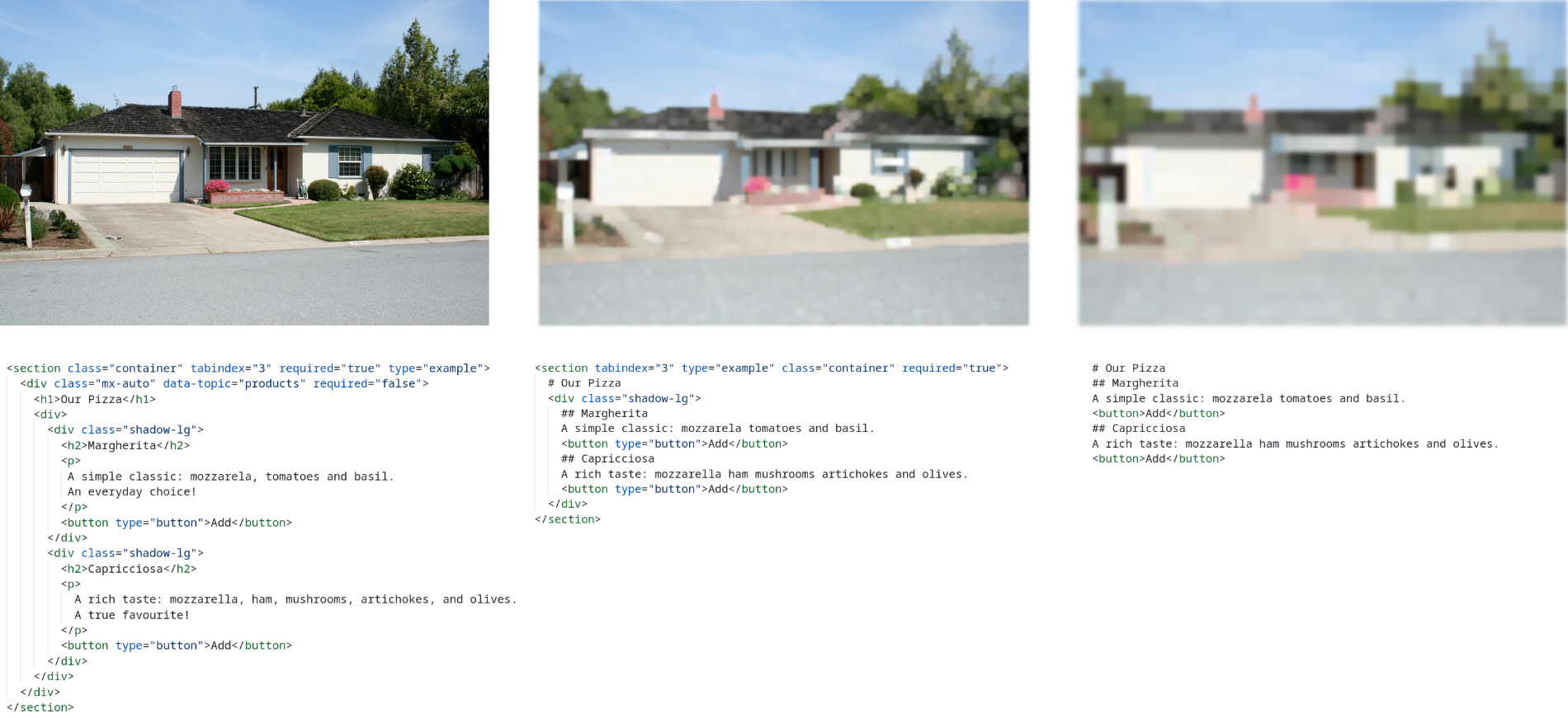Downsampling visualised for digital images and HTML