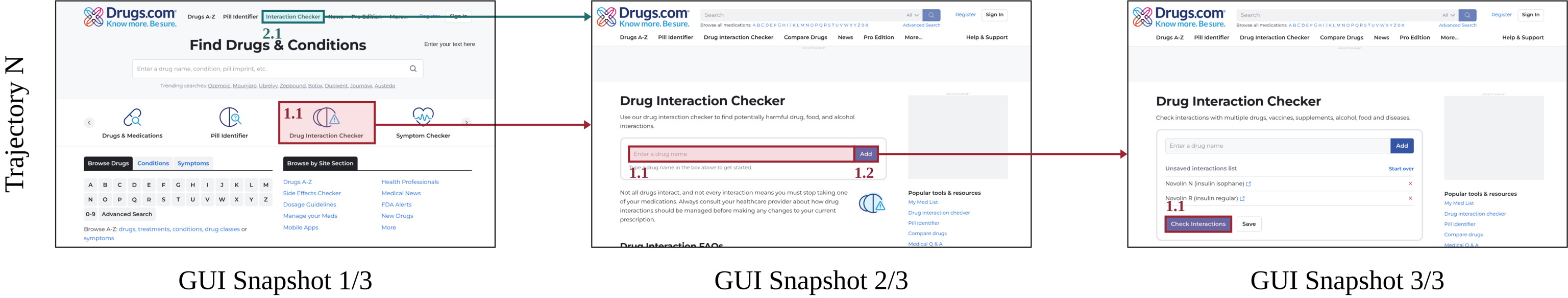 An instance of a per-task snapshot trajectory with ground-truth target annotations