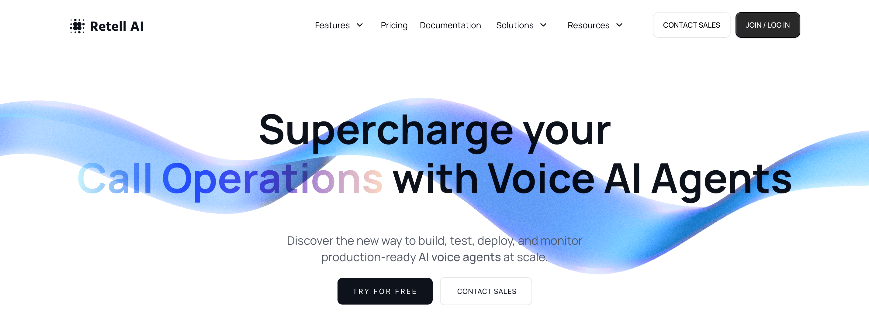 Retell AI platform landing page