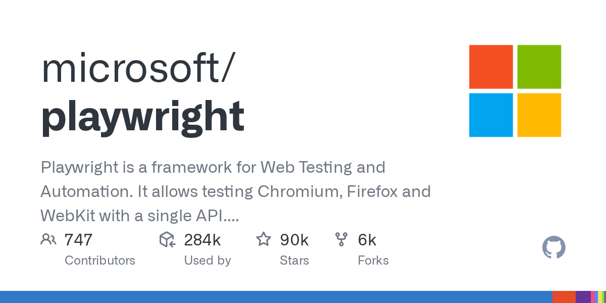 Playwright GitHub repository social preview