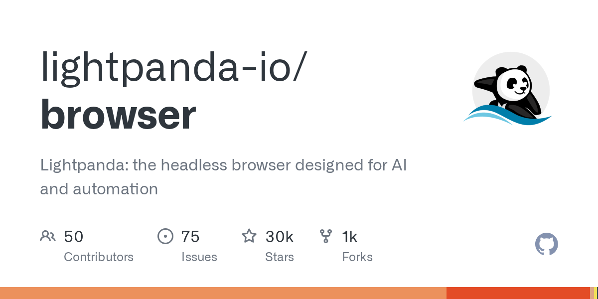 Lightpanda headless browser GitHub repository preview