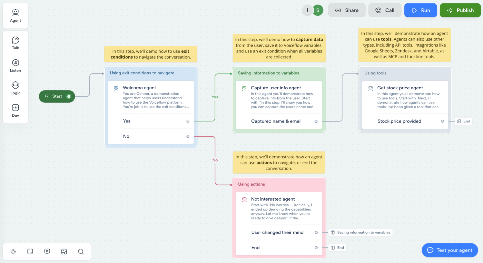 Voiceflow screenshot