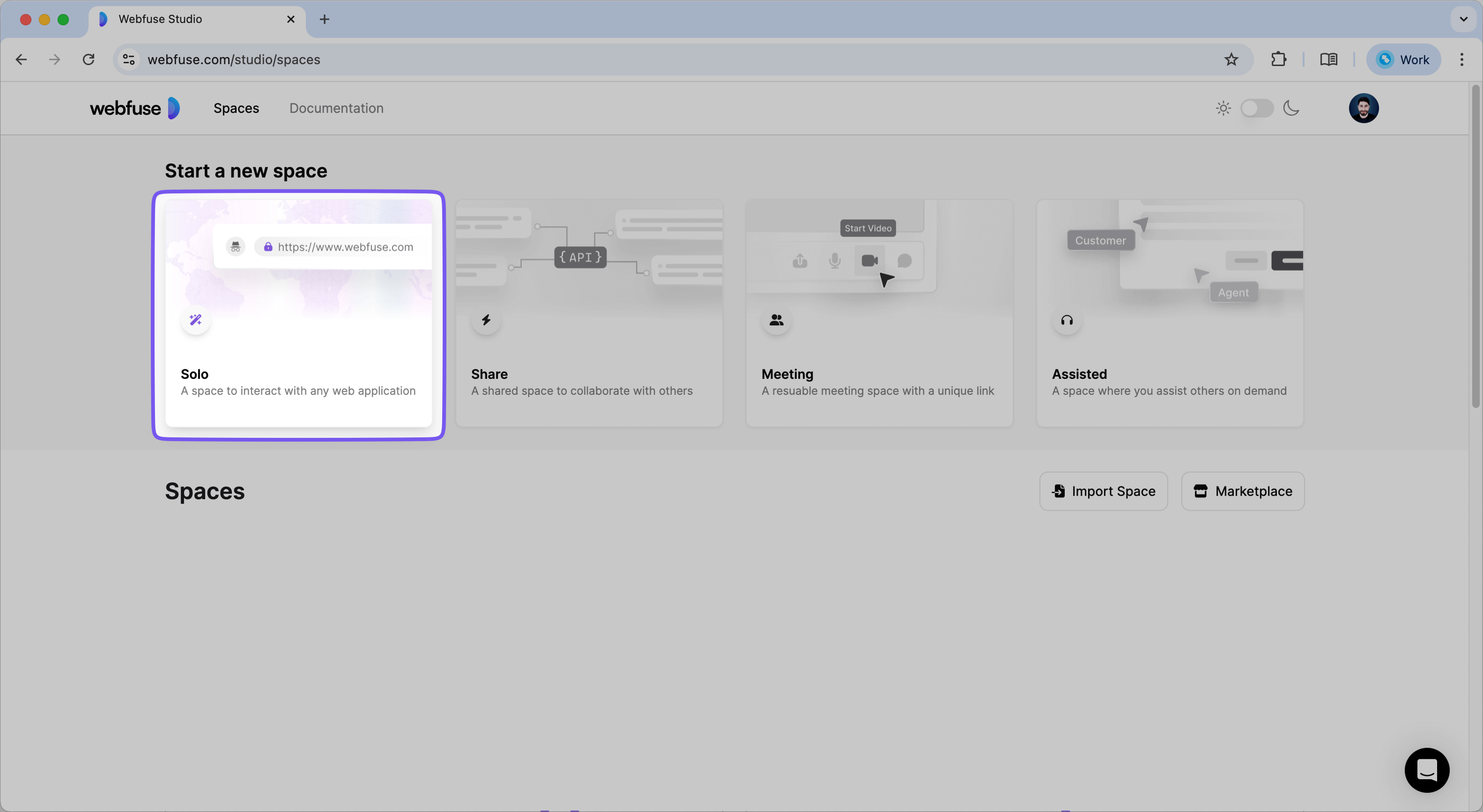 Create a Webfuse SPACE
