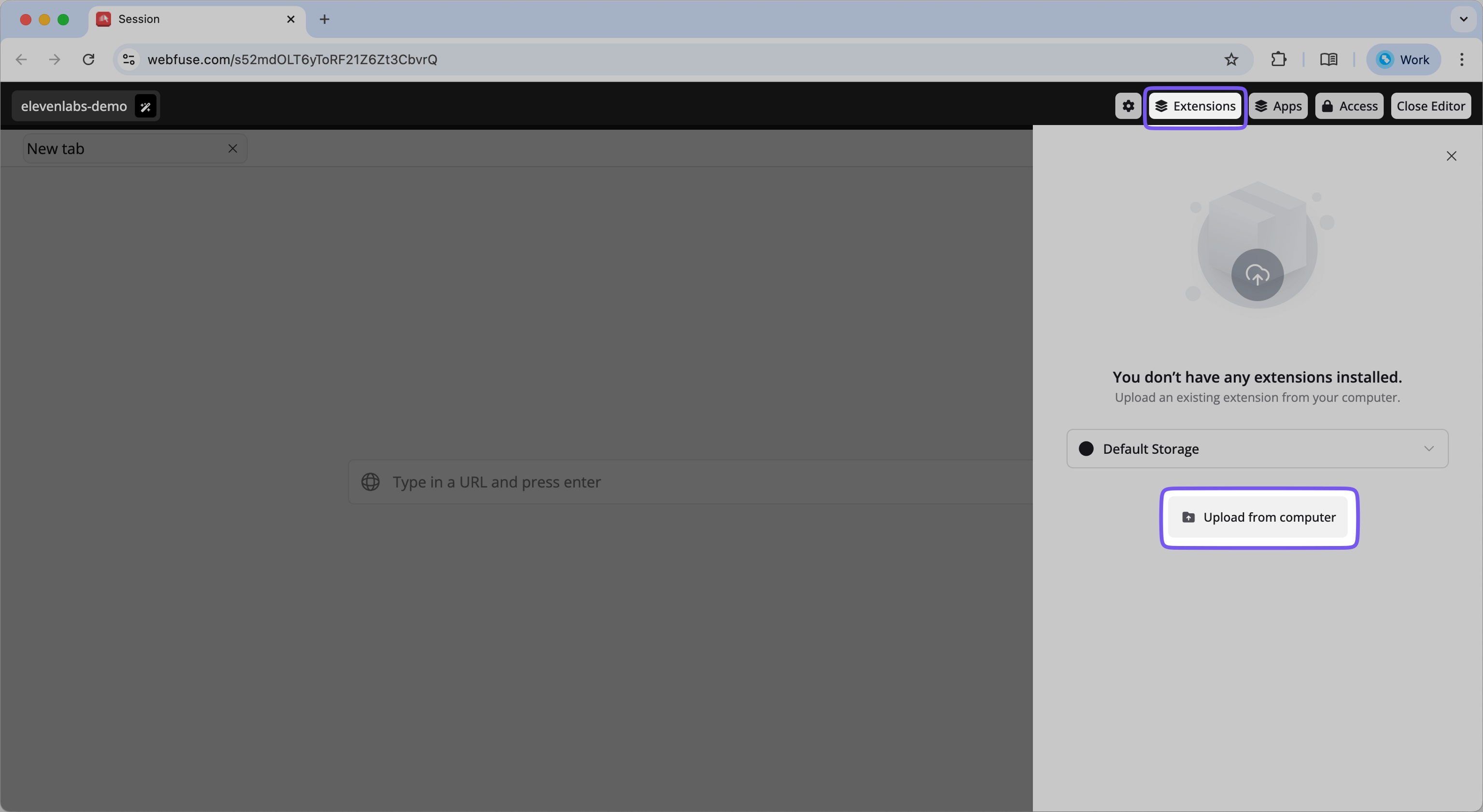 Upload the Session Extension
