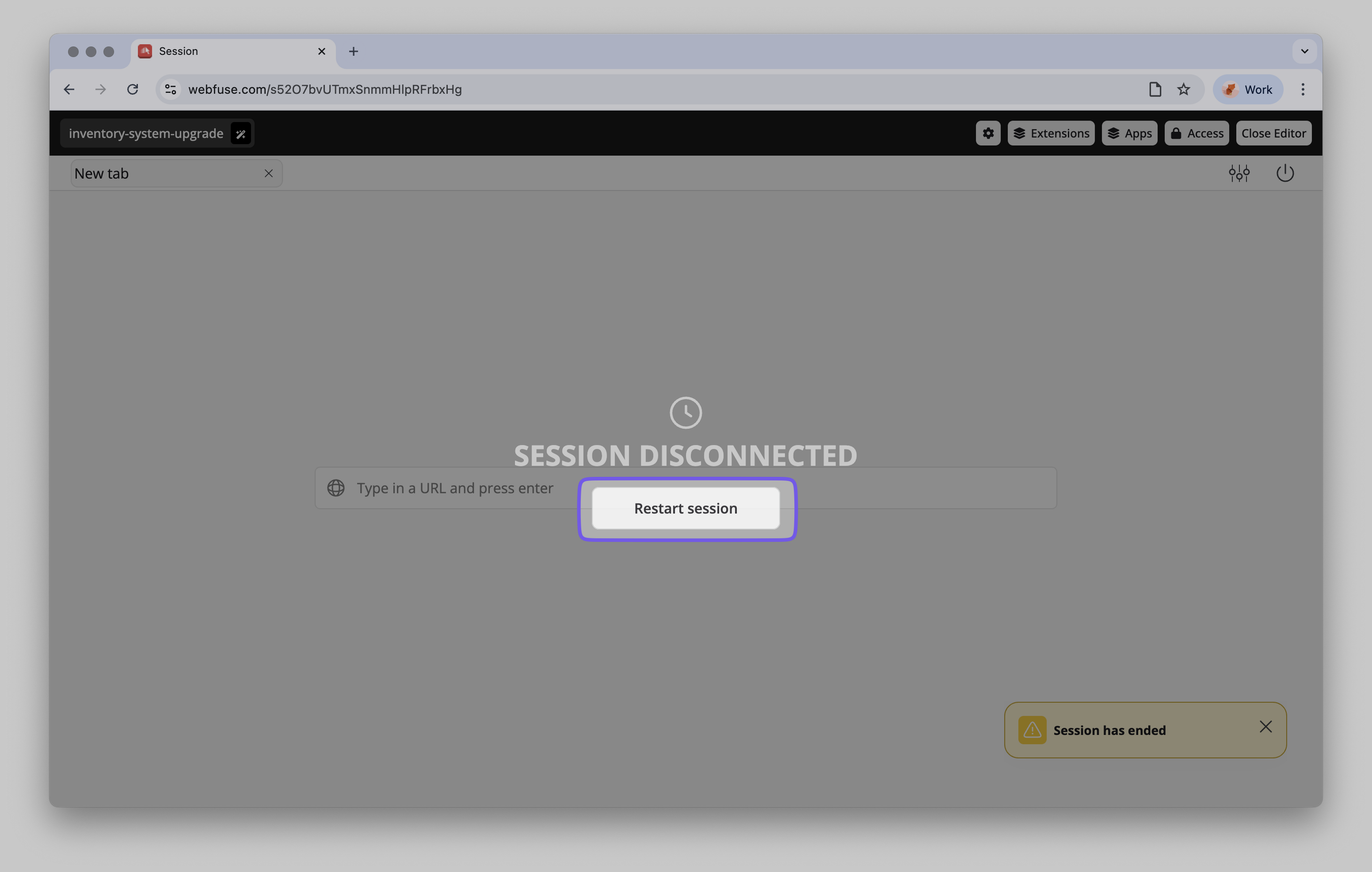 Selecting the extension folder for upload.