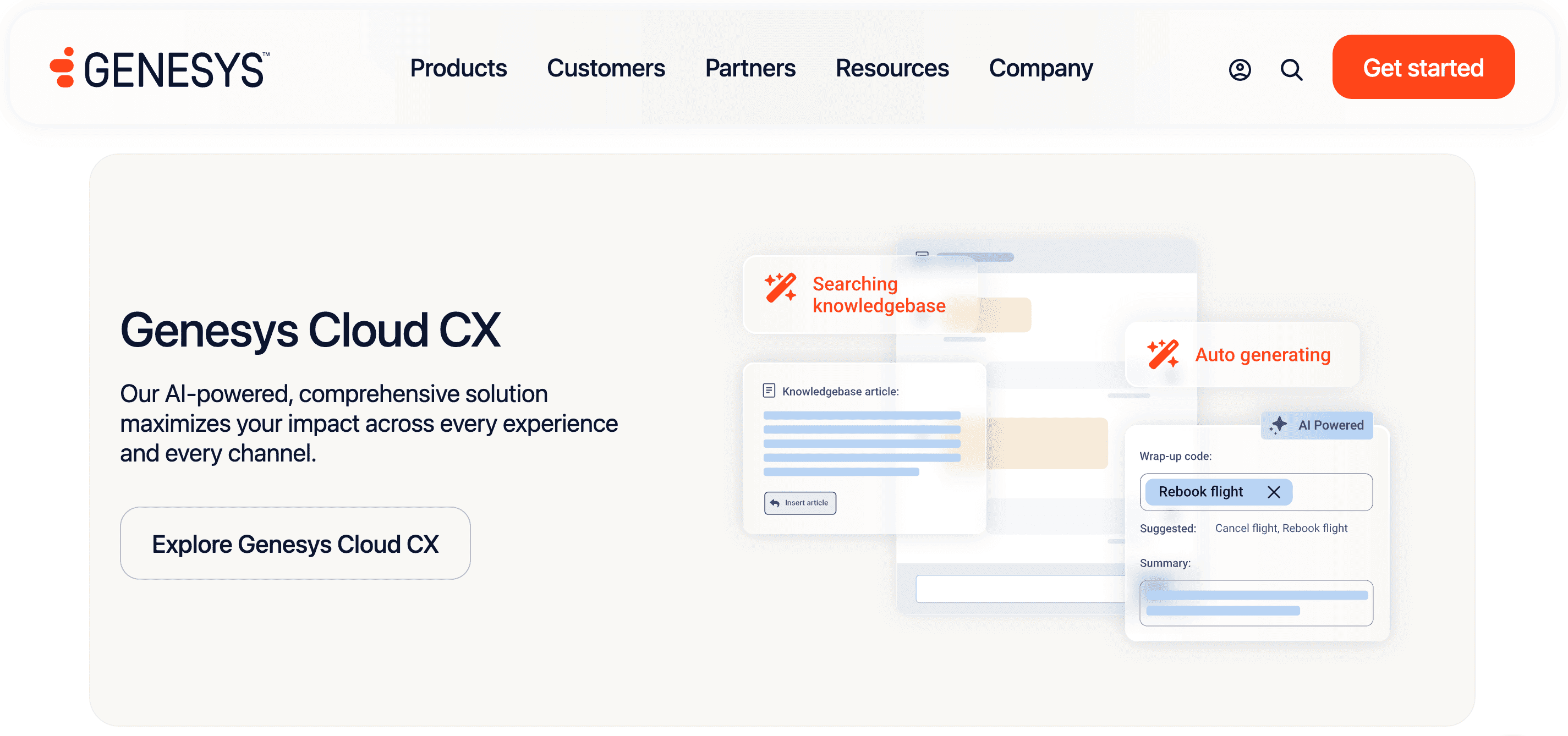 Genesys Cloud CX platform landing page