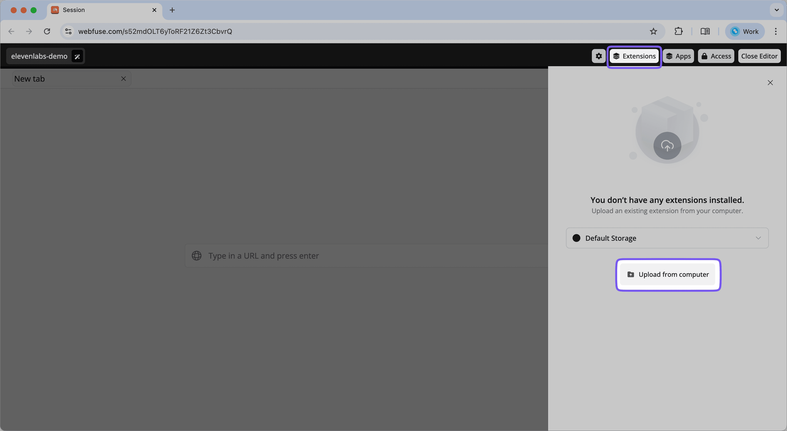 Upload the Session Extension