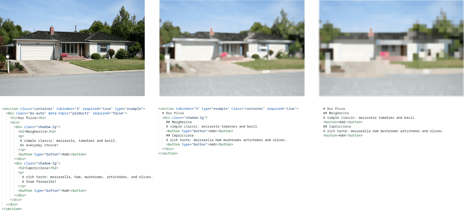 Downsampling visualised for digital images and HTML