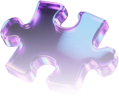 Glossy puzzle piece depicting an extension