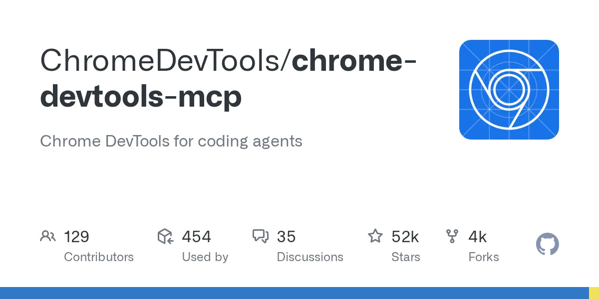 ChromeDevTools/chrome-devtools-mcp on GitHub