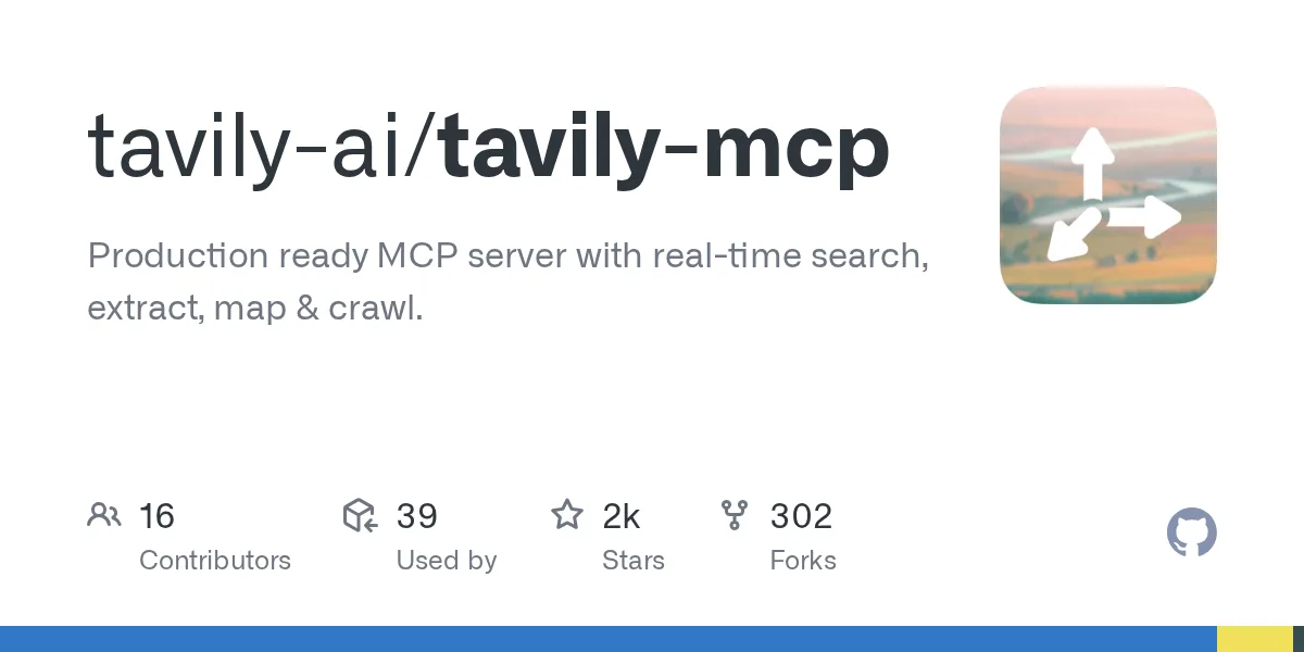tavily-ai/tavily-mcp on GitHub
